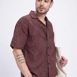 glitchez Roaming Styles Floral Embroidered Regular Shirt-image-97