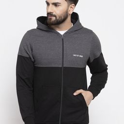 Kalt Men Black Colourblocked Sporty Jacket-image-3