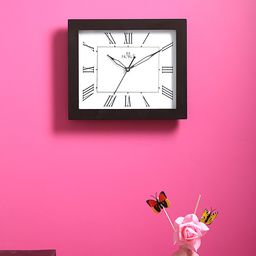 Horo White Handcrafted Rectangle Solid Analogue Wall Clock-3