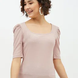 Harpa Pink Puff Sleeves Regular Top-picture-42