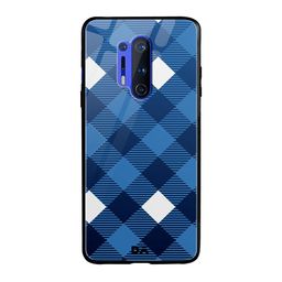 DailyObjects Blue & White Small Static Nightfall Checks OnePlus 8 Pro Glass Case-53