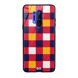 DailyObjects Red & Blue Quartet Checks 4 OnePlus 8 Pro Glass Case-0