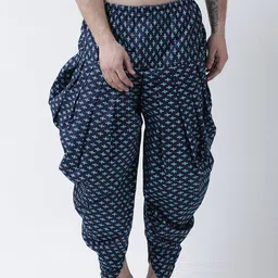 DEVYAAN Men Navy-Blue Printed Dhoti-picture-11