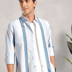 Nautica Slim Fit Striped Pure Cotton Casual Shirt-image-58