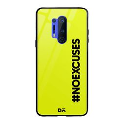 DailyObjects Lime Green & Black No Excuses OnePlus 8 Pro Glass Case-31
