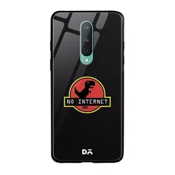 DailyObjects Black & Red No Internet OnePlus 8 Glass Case-56