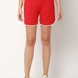 Miaz Lifestyle Women Red Loose Fit Mid-Rise Sports Shorts-42