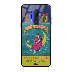 DailyObjects Blue & Pink Moon Girl Matchbox OnePlus 8 Pro Glass Case-40