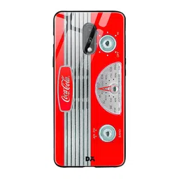 DailyObjects Red & Grey Coke Radio OnePlus 7 Glass Case-70