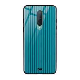 DailyObjects Green & Blue Stripes OnePlus 8 Glass Cover-26
