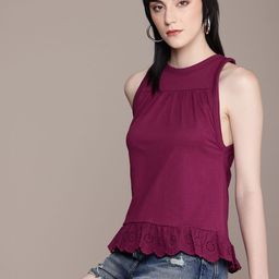 The Roadster Life Co. Schiffli Detailed Pure Cotton Regular Top-image-76