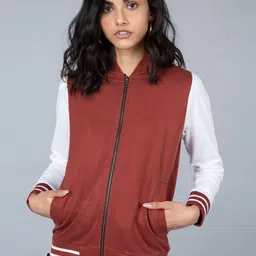 Bewakoof Women Red & White Colourblocked Bomber Jacket-picture-29