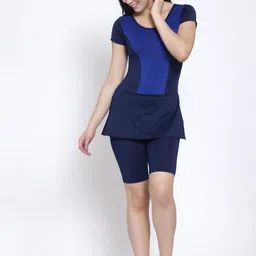 CUKOO Women Blue Colourblocked Single Piece Pantsuit-image-15