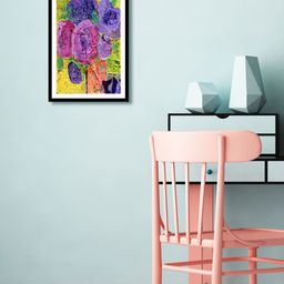 999Store Multicoloured Hand-Painted Floral Wall Painting-image-92