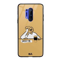 DailyObjects Mustard Yellow & White Sassy Me OnePlus 8 Pro Glass Case-30