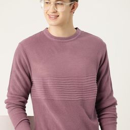 Mast & Harbour Acrylic Self-Striped Pullover-image-39