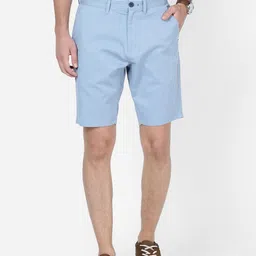t-base Men Blue Solid Slim Fit Chino Shorts-image-24