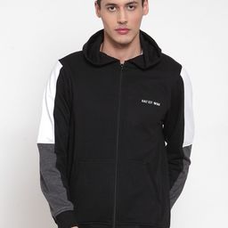 Kalt Men Black Colourblocked Bomber Jacket-23