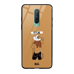 DailyObjects Brown & White Offline OnePlus 8 Glass Case-41