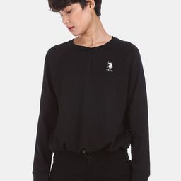 U S Polo Assn Women Black Long Sleeve Solid Sweatshirt-image-56
