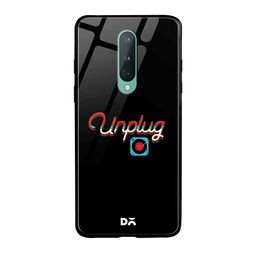 DailyObjects Black & Red Unplug Tunes OnePlus 8 Glass Case-2