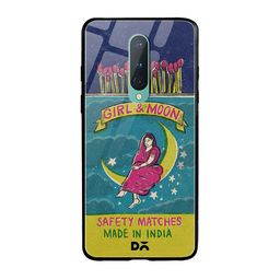DailyObjects Blue & Pink Moon Girl Matchbox OnePlus 8 Glass Case-34