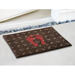 Saral Home Brown & Red Printed Anti-Skid Cotton Doormat-image-92