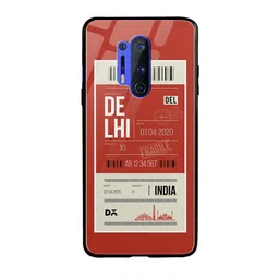 DailyObjects Red & White Delhi City Tag OnePlus 8 Pro Glass Case-29