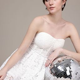 bebe Strapless Embellished Lace Bandeau Party Dress-image-14