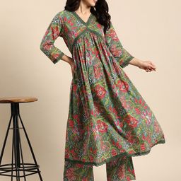 Anouk Women Floral Printed Cotton Kurta-picture-21