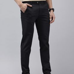 GENIPS Men Textured Slim Fit Trousers-picture-31