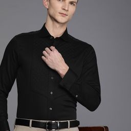 Louis Philippe Embroidered Slim Fit Pure Cotton Formal Shirt-image-62