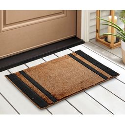 Saral Home Black & Beige Printed Cotton Anti-Skid Doormat-image-91