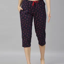 Kryptic Women Conversational Printed Pure Cotton Relaxed Fit Capris-image-63