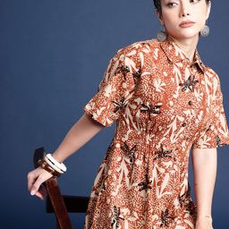 Taavi Bagru Floral Printed Pure Cotton Ethnic Dress-picture-56
