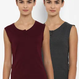 appulse Women Pack of 2 Solid Henley Neck Slim Fit T-shirts-picture-34