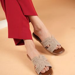 Bella Rosa Women Woven Design One Toe Flats-image-72