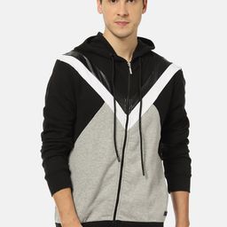 Campus Sutra Men Black Colourblocked Sweatshirt-image-24