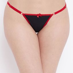 N-Gal Women Black Seamless Solid Thongs NTDT02-image-94