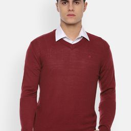 Louis Philippe Men Maroon Pullover-picture-17