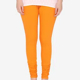 Vami Women Orange Solid Churidar-Length Leggings-picture-38
