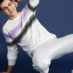 Mast & Harbour Striped Acrylic Pullover-image-39