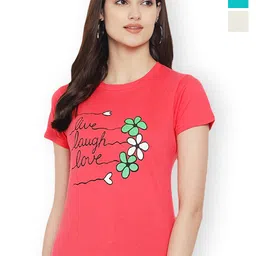 Fabflee Women Multicoloured 3 Printed T-shirt-picture-34