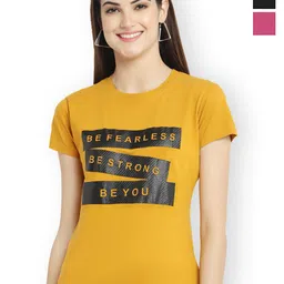 Fabflee Women Multicoloured 3 Printed T-shirt-picture-43