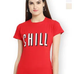 Fabflee Women Multicoloured 3 Printed T-shirt-picture-3