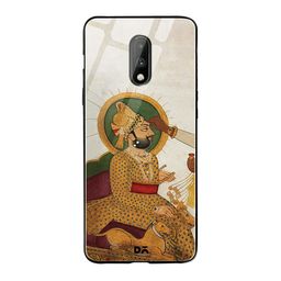 DailyObjects Brown & Grey Royal Tiika OnePlus 7 Glass Case-4