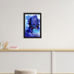 eCraftIndia Blue & Black Don't Be Afraid Just Believe Jesus Christ Wall Art-54