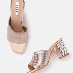 ELLE Shimmer Detail Party Block Heels-9