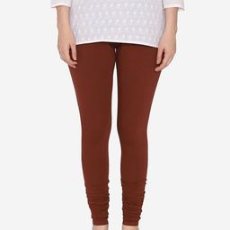 Vami Women Brown Solid Churidar-Length Leggings-picture-25