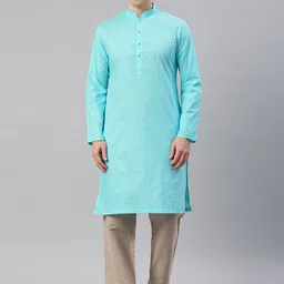 Manthan Men Woven Design Mandarin Collar Kurta-image-94